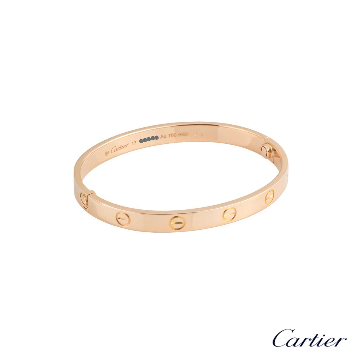 Cartier 'Love' Bracelet, 18K Rose Gold, Size 17 #517131 – Beladora